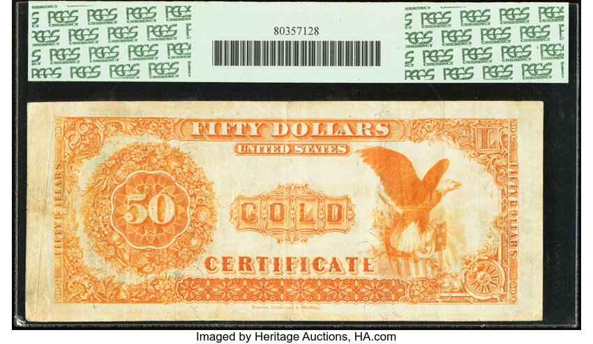 image for: Fr. 1193 $50 1882 Gold Certificate PCGS Very Fine 25PPQ....