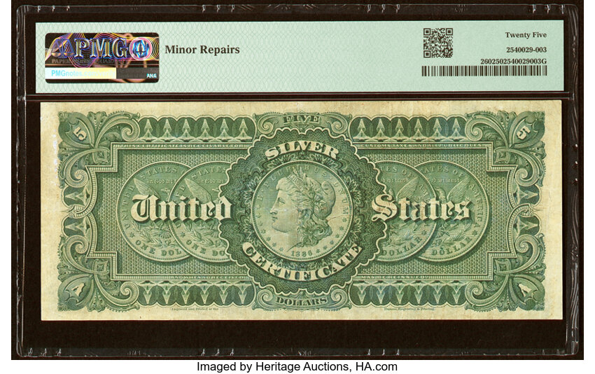 image for: Fr. 260 $5 1886 Silver Certificate PMG Very Fine 25....