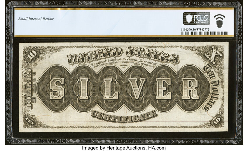 image for: Fr. 289 $10 1880 Silver Certificate PCGS Banknote Very Fine 30....