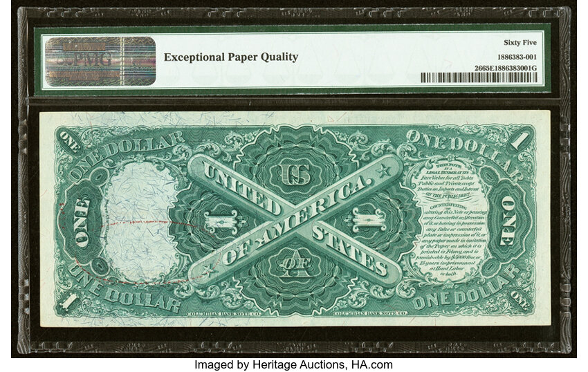 image for: Fr. 26 $1 1875 Legal Tender PMG Gem Uncirculated 65 EPQ....