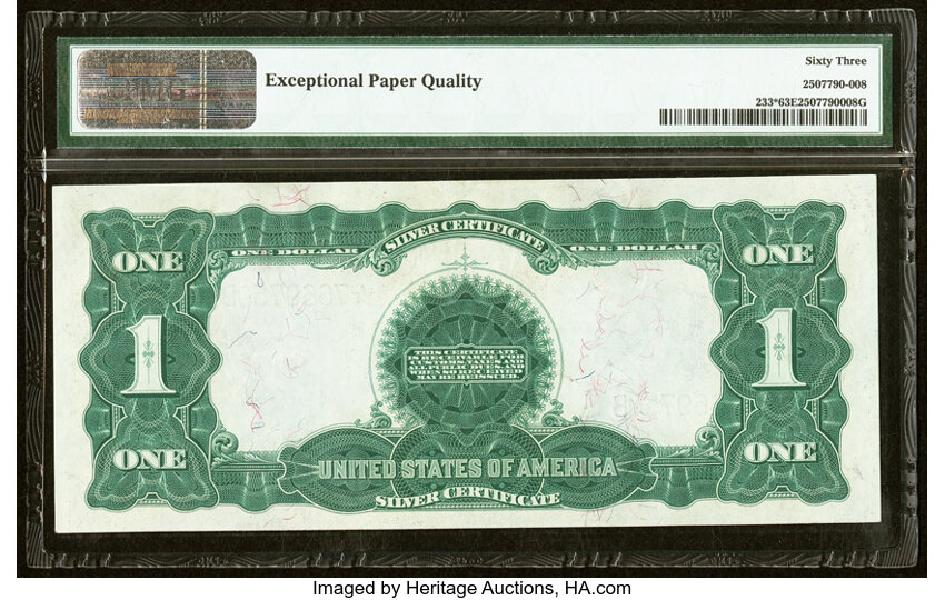 image for: Fr. 233* $1 1899 Silver Certificate Star Note. PMG Choice Uncirculated 63 EPQ....