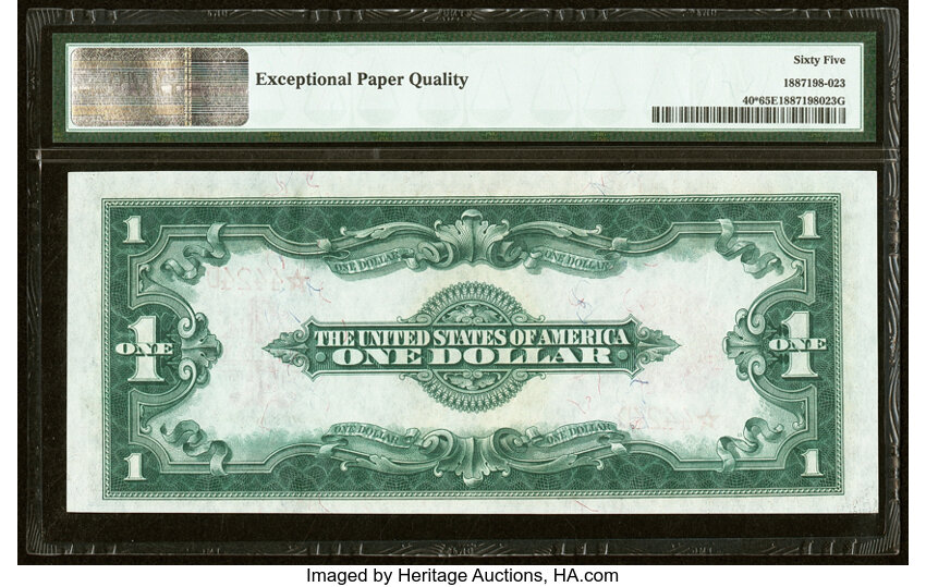 image for: Low Serial Number 4424 Fr. 40* $1 1923 Legal Tender Star Note. PMG Gem Uncirculated 65 EPQ....