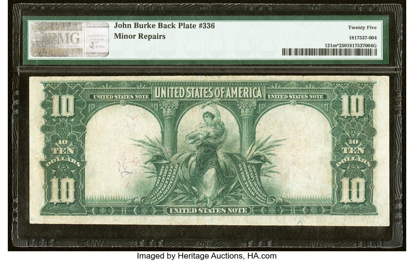 image for: Fr. 121* $10 1901 Mule Legal Tender Star Note. PMG Very Fine 25....
