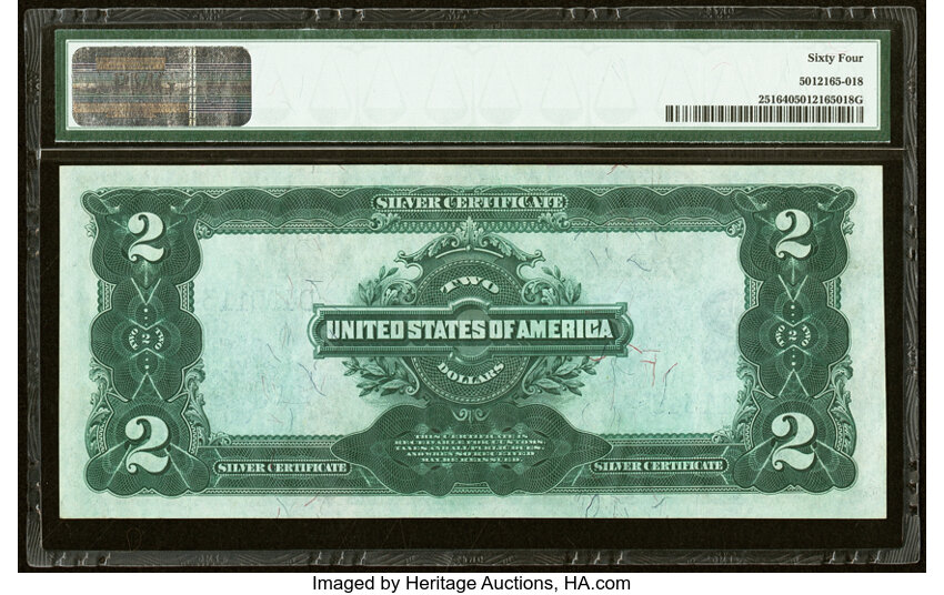 image for: Fr. 251 $2 1899 Silver Certificate PMG Choice Uncirculated 64....