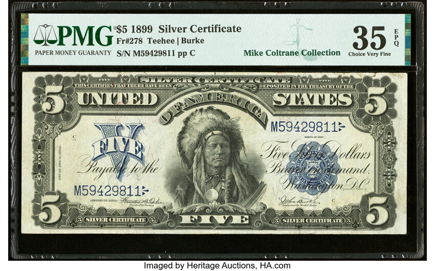 image for: Fr. 278 $5 1899 Silver Certificate PMG Choice Very Fine 35 EPQ....