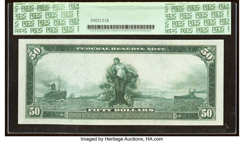 image for: Fr. 1043 $50 1914 Federal Reserve Note PCGS Very Choice New 64....
