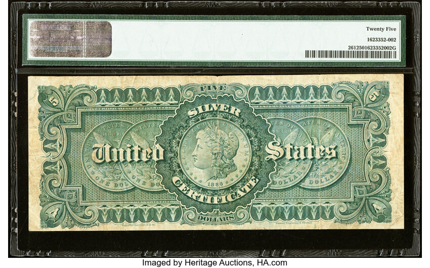 image for: Fr. 261 $5 1886 Silver Certificate PMG Very Fine 25....