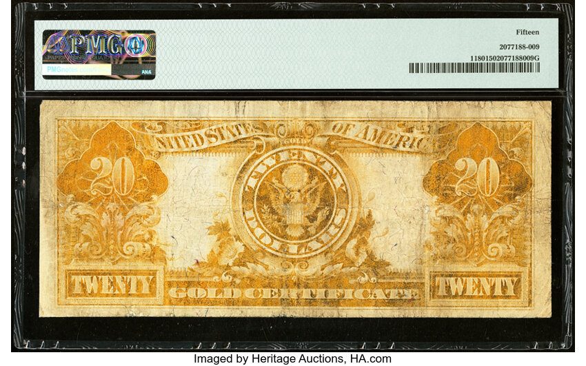 image for: Fr. 1180 $20 1905 Gold Certificate PMG Choice Fine 15....