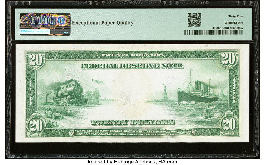image for: Fr. 1003 $20 1914 Federal Reserve Note PMG Gem Uncirculated 65 EPQ....