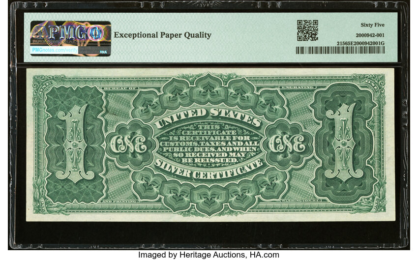 image for: Fr. 215 $1 1886 Silver Certificate PMG Gem Uncirculated 65 EPQ....