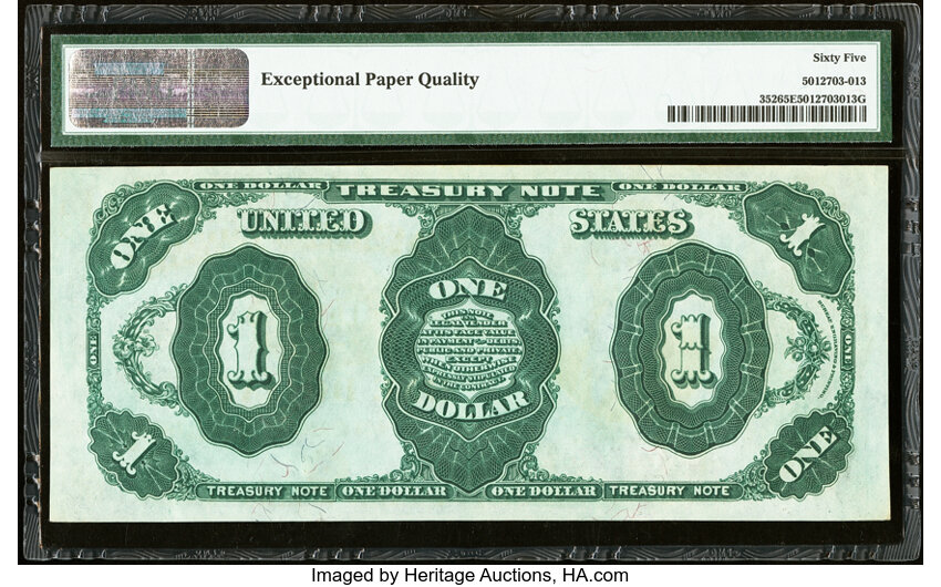 image for: Fr. 352 $1 1891 Treasury Note PMG Gem Uncirculated 65 EPQ....