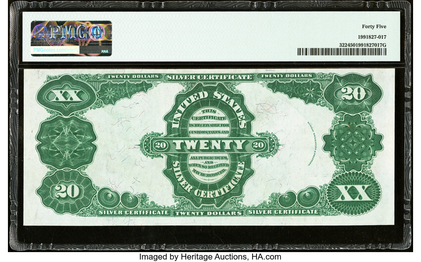 image for: Fr. 322 $20 1891 Silver Certificate PMG Choice Extremely Fine 45....