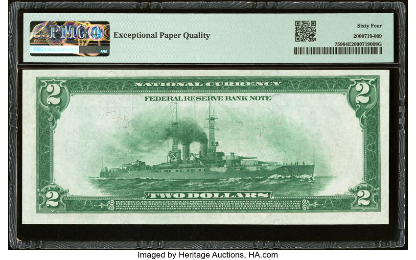 image for: Fr. 759 $2 1918 Federal Reserve Bank Note PMG Choice Uncirculated 64 EPQ....