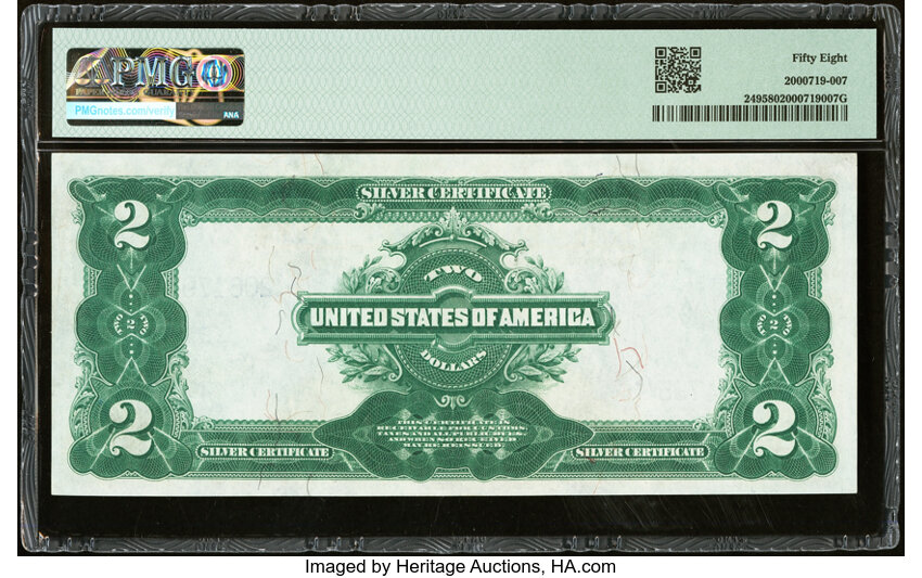 image for: Fr. 249 $2 1899 Silver Certificate PMG Choice About Unc 58....