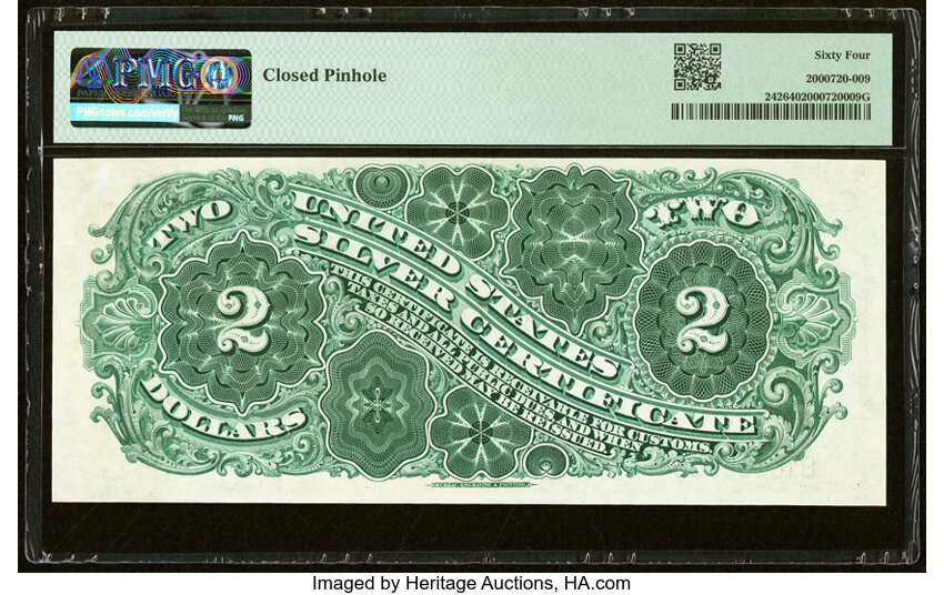 image for: Fr. 242 $2 1886 Silver Certificate PMG Choice Uncirculated 64....