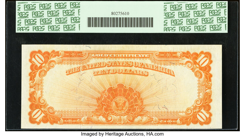 image for: Fr. 1172 $10 1907 Gold Certificate PCGS Gem New 66PPQ....
