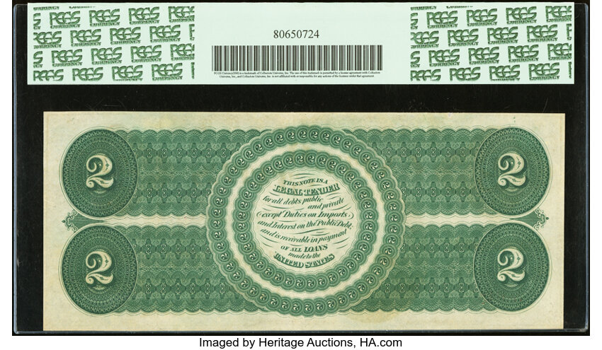 image for: Fr. 41 $2 1862 Legal Tender PCGS Extremely Fine 45....