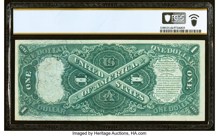 image for: Fr. 26 $1 1875 Legal Tender PCGS Banknote Gem Unc 66 PPQ....
