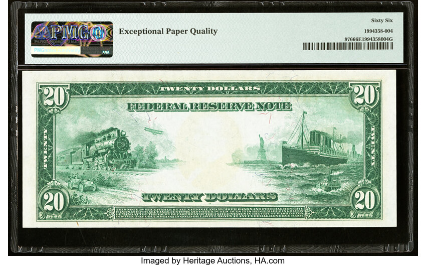 image for: Fr. 976 $20 1914 Federal Reserve Note PMG Gem Uncirculated 66 EPQ....