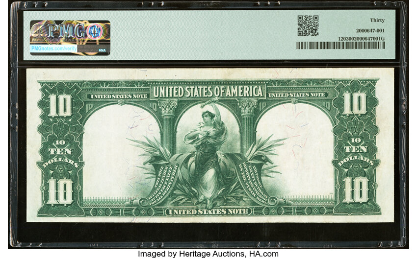 image for: Fr. 120 $10 1901 Legal Tender PMG Very Fine 30....