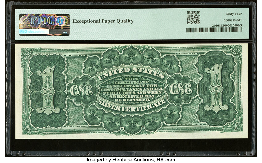image for: Fr. 216 $1 1886 Silver Certificate PMG Choice Uncirculated 64 EPQ....
