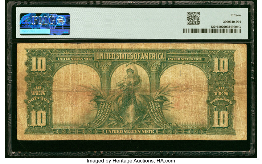 image for: Fr. 122* $10 1901 Legal Tender Star Note PMG Choice Fine 15....