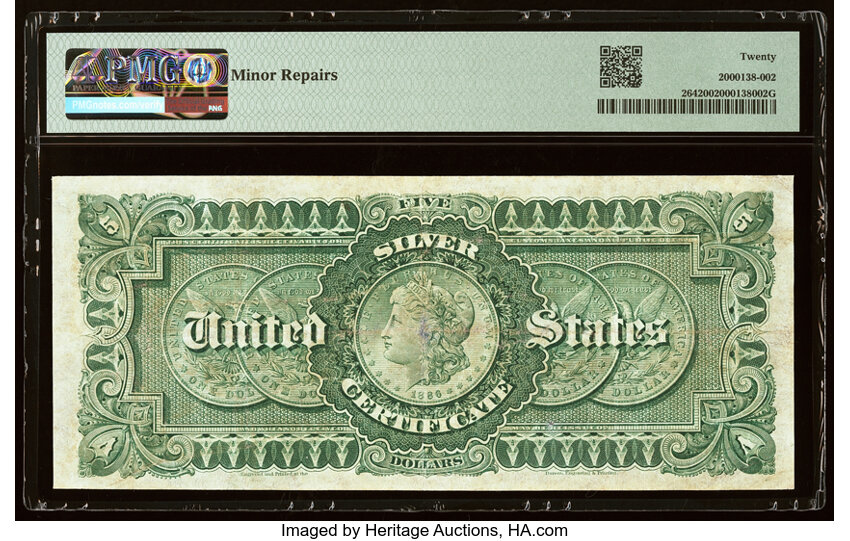 image for: Fr. 264 $5 1886 Silver Certificate PMG Very Fine 20....