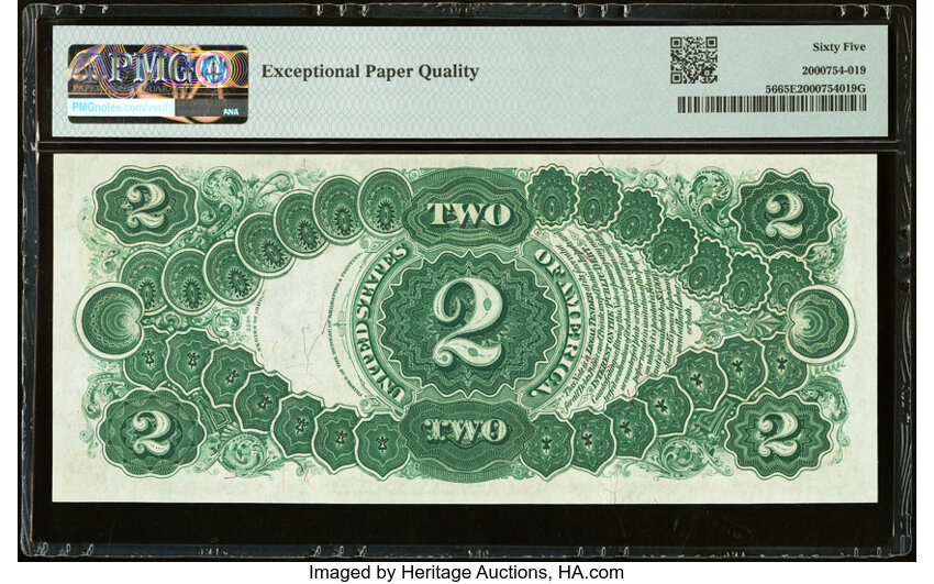 image for: Fr. 56 $2 1880 Legal Tender PMG Gem Uncirculated 65 EPQ....