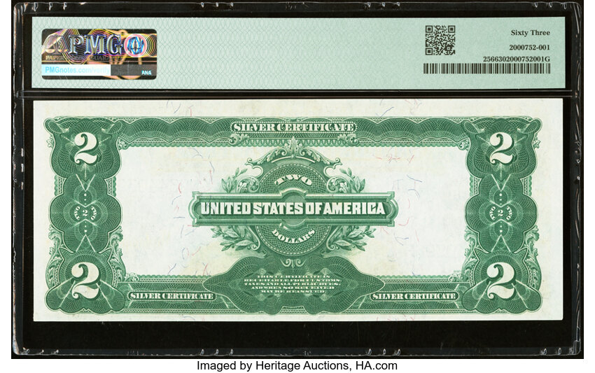 image for: Fr. 256 $2 1899 Silver Certificate PMG Choice Uncirculated 63....
