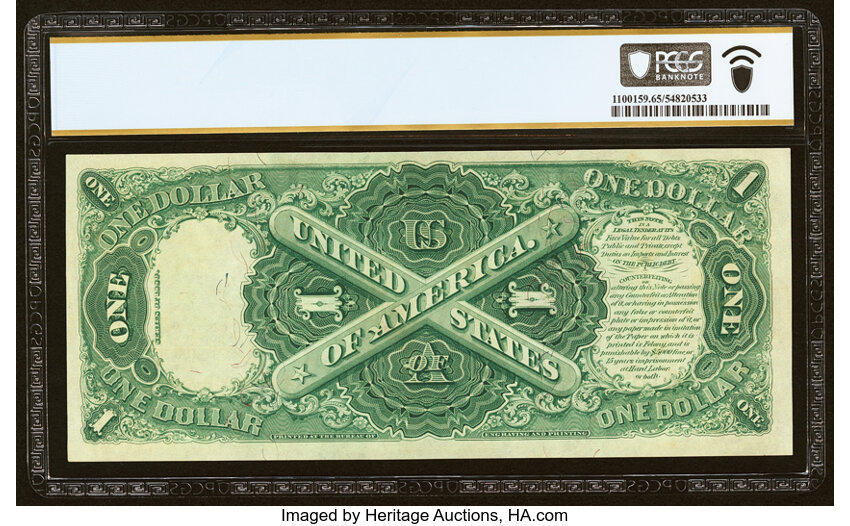 image for: Fr. 35 $1 1880 Legal Tender PCGS Banknote Gem Unc 65 PPQ....