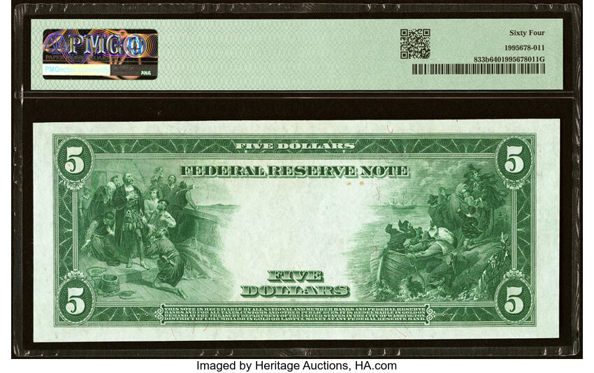 image for: Fr. 833b $5 1914 Red Seal Federal Reserve Note PMG Choice Uncirculated 64....