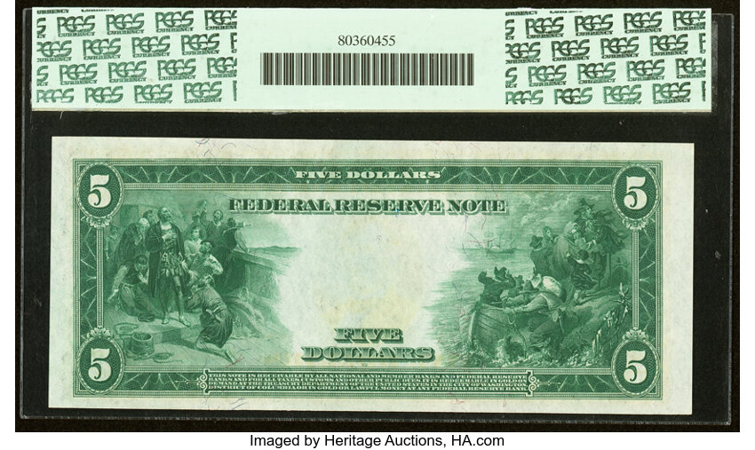 image for: Fr. 840b $5 1914 Red Seal Federal Reserve Note PCGS Gem New 65PPQ....
