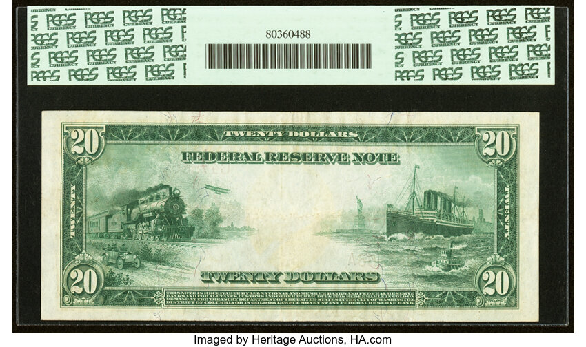 image for: Fr. 954a $20 1914 Red Seal Federal Reserve Note PCGS Extremely Fine 40PPQ....