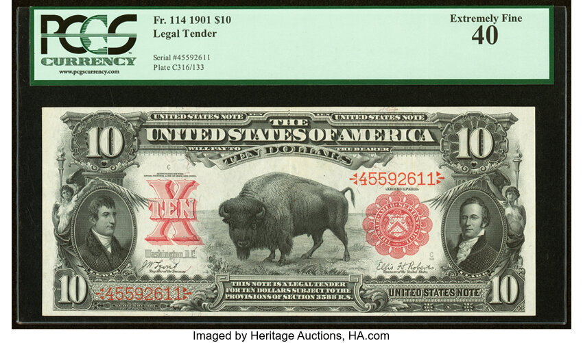image for: Fr. 114 $10 1901 Legal Tender PCGS Extremely Fine 40....