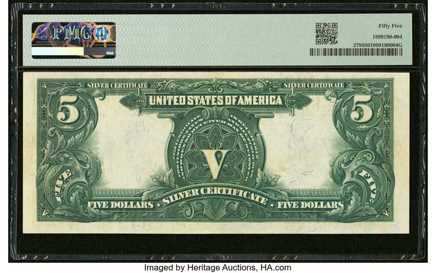 image for: Fr. 279 $5 1899 Silver Certificate PMG About Uncirculated 55....