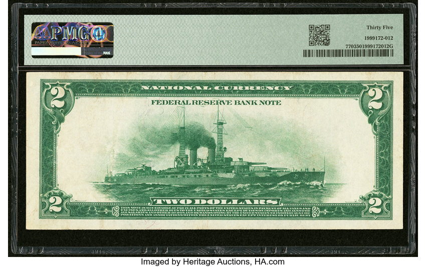 image for: Fr. 770 $2 1918 Federal Reserve Bank Note PMG Choice Very Fine 35....