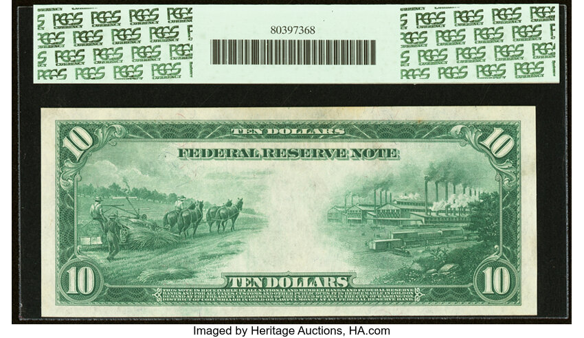 image for: Fr. 941 $10 1914 Federal Reserve Note PCGS Very Choice New 64....