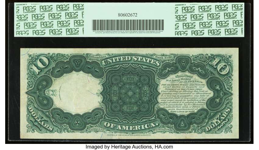 image for: Fr. 102 $10 1880 Legal Tender PCGS Apparent Extremely Fine 40....