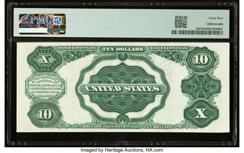 image for: Fr. 298 $10 1891 Silver Certificate PMG Choice Extremely Fine 45....