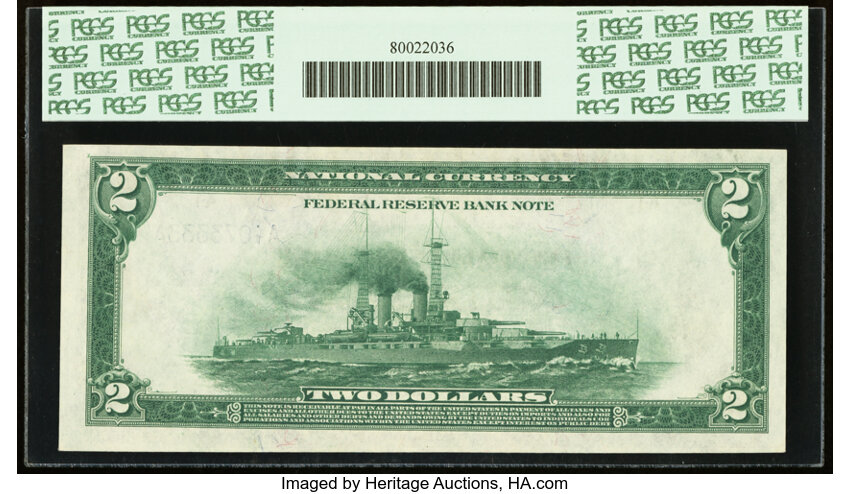 image for: Fr. 748 $2 1918 Federal Reserve Bank Note PCGS New 62....