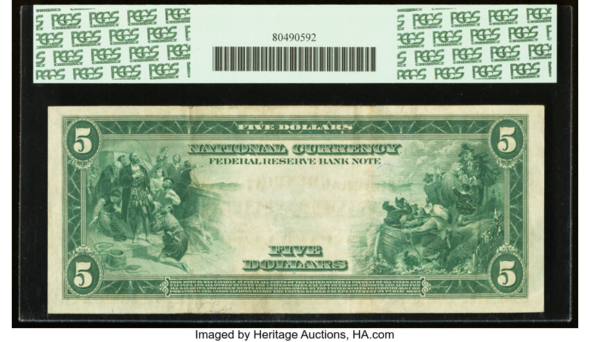 image for: Fr. 809 $5 1918 Federal Reserve Bank Note PCGS Extremely Fine 40PPQ....