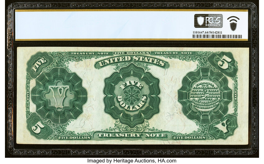 image for: Fr. 362 $5 1891 Treasury Note PCGS Banknote Choice Unc 64....
