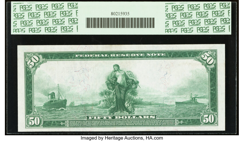 image for: Fr. 1036 $50 1914 Federal Reserve Note PCGS Choice About New 58....
