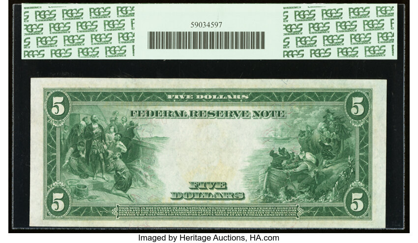 image for: Fr. 835a $5 1914 Red Seal Federal Reserve Note PCGS Very Choice New 64....