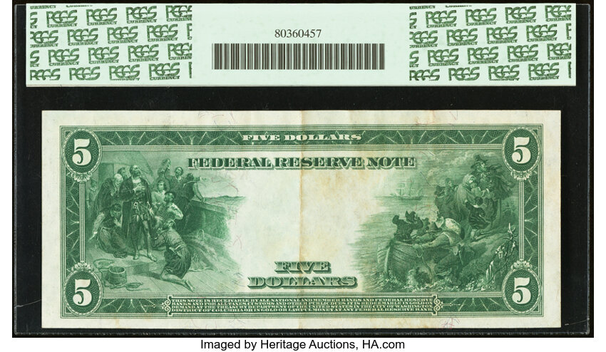 image for: Fr. 842a $5 1914 Red Seal Federal Reserve Note PCGS Extremely Fine 40....