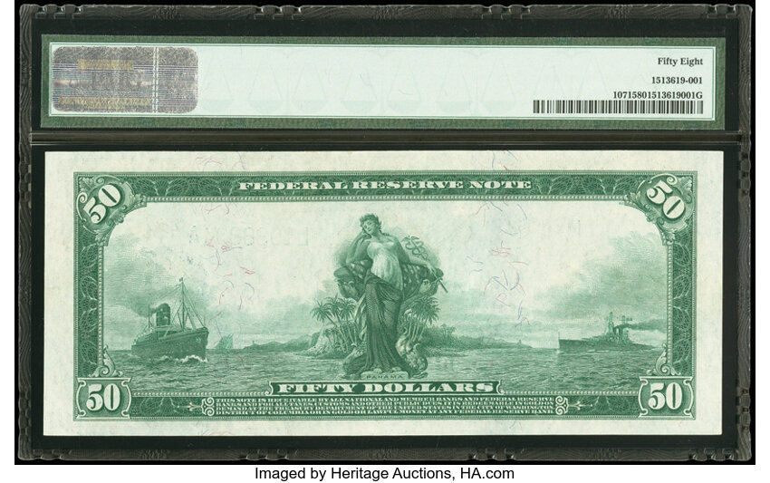 image for: Fr. 1071 $50 1914 Federal Reserve Note PMG Choice About Unc 58....