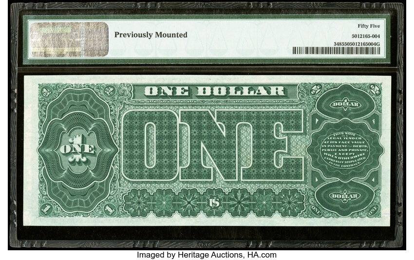 image for: Fr. 348 $1 1890 Treasury Note PMG About Uncirculated 55....