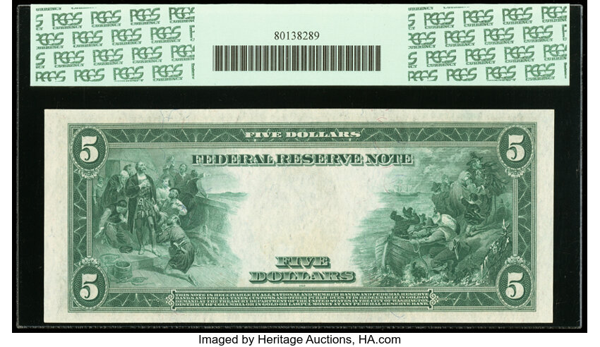 image for: Fr. 886 $5 1914 Federal Reserve Note PCGS Gem New 65....