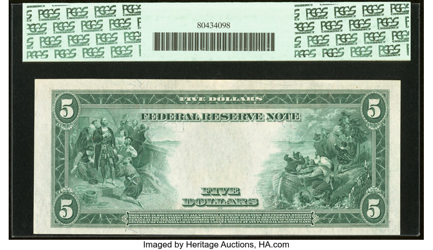 image for: Fr. 891a $5 1914 Federal Reserve Note PCGS Gem New 66PPQ....