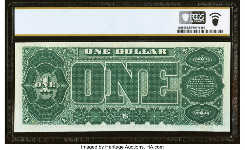image for: Fr. 349 $1 1890 Treasury Note PCGS Banknote About Unc 55 PPQ....